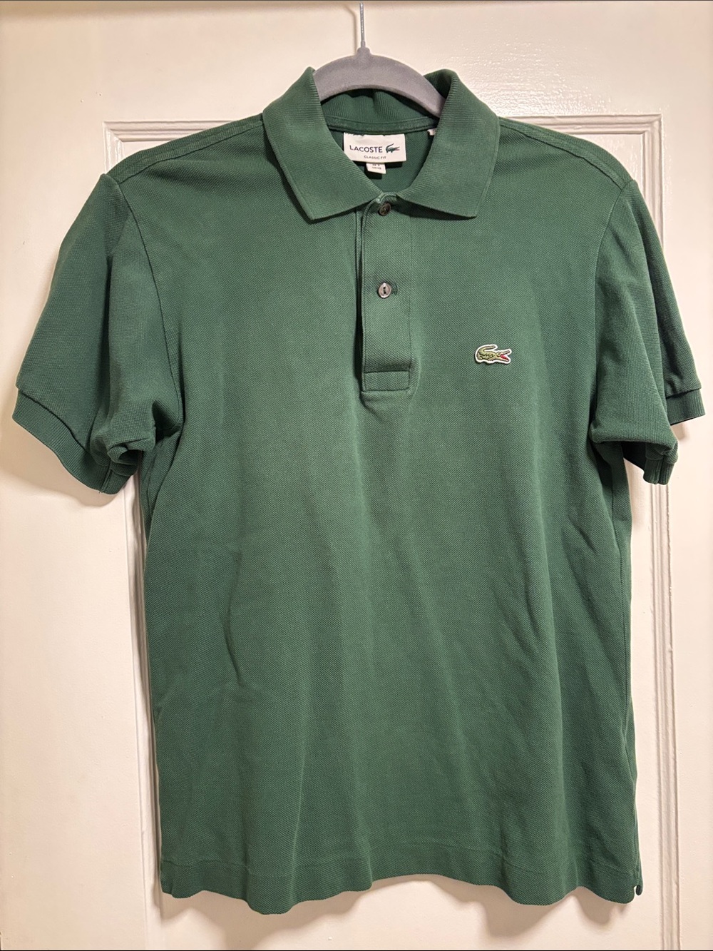 Lacoste Men’s XS Forest Green Pique Polo with Crocodile Logo